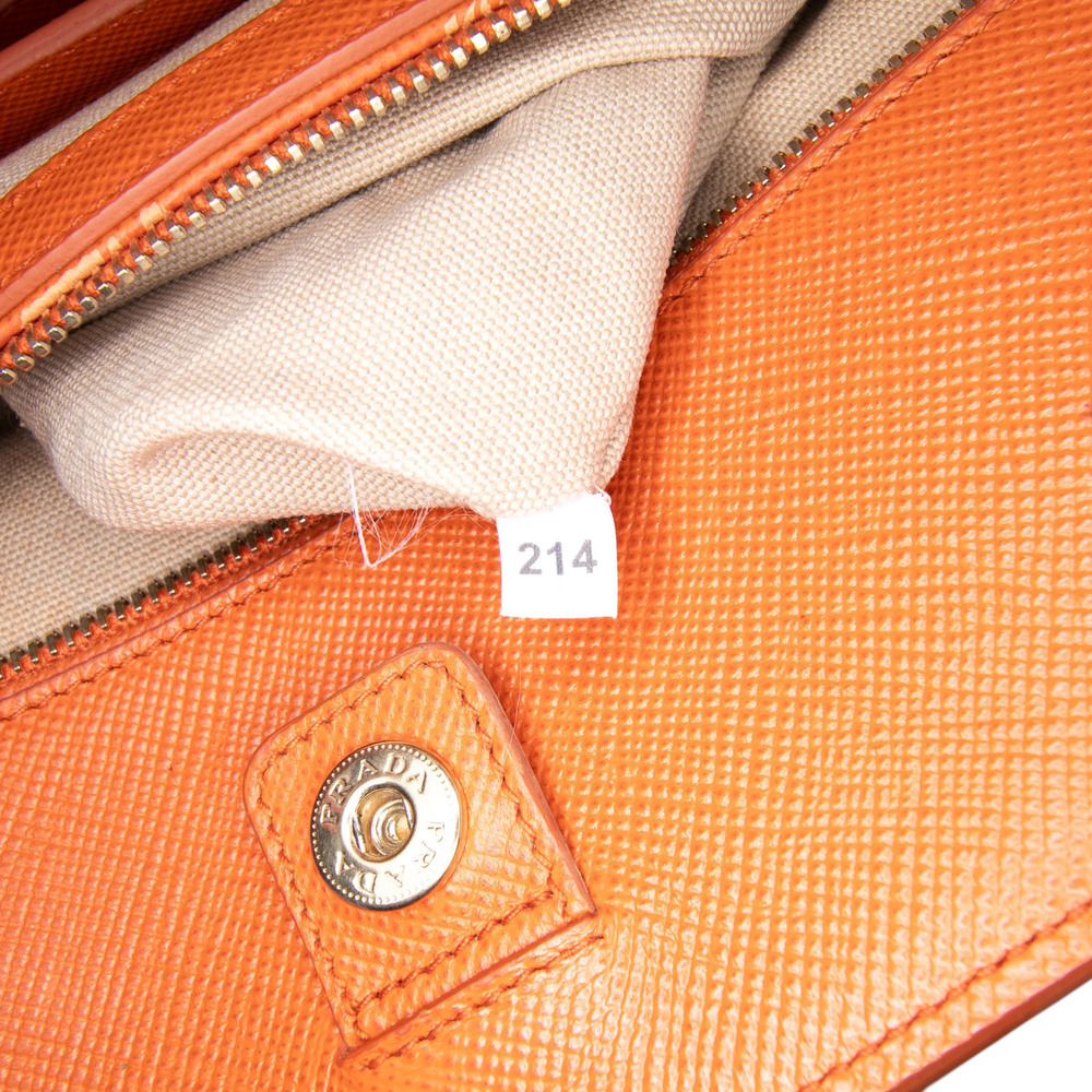 Pre-Loved Prada Bicolor Saffiano Cuir Trimmed Canvas Satchel - Picture 6 of 11